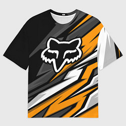 Футболка оверсайз мужская Fox motocross racing - orange, цвет: 3D-принт