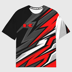 Футболка оверсайз мужская Kawasaki - red uniform, цвет: 3D-принт