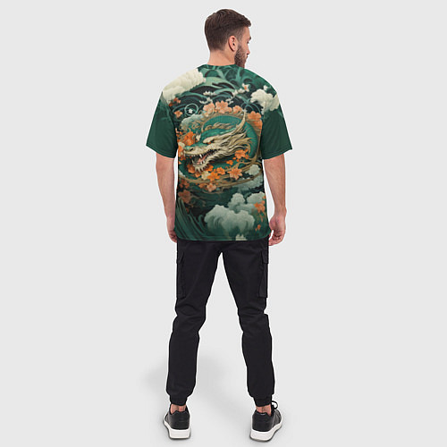 Мужская футболка оверсайз Облачный дракон Irezumi / 3D-принт – фото 4