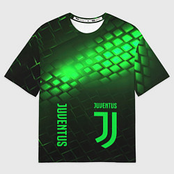 Футболка оверсайз мужская Juventus green logo neon, цвет: 3D-принт