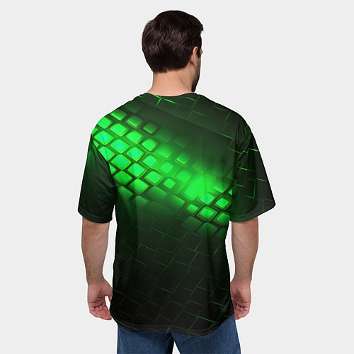 Мужская футболка оверсайз Juventus green logo neon / 3D-принт – фото 4