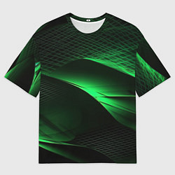 Футболка оверсайз мужская Зеленая абстракция фон, цвет: 3D-принт