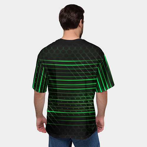 Мужская футболка оверсайз Green abstract texture / 3D-принт – фото 4