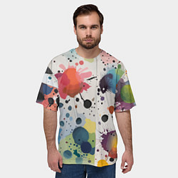 Футболка оверсайз мужская Colorful blots - vogue - abstraction, цвет: 3D-принт — фото 2