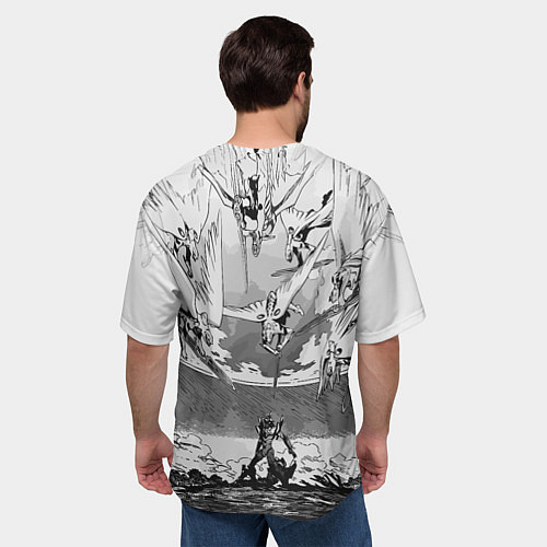 Мужская футболка оверсайз Нападение ангелов - Евангелион / 3D-принт – фото 4