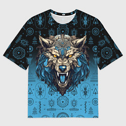 Футболка оверсайз мужская Скандинавский волк Фенрир, цвет: 3D-принт