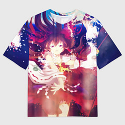 Мужская футболка оверсайз Touhou Project Reimu Хакурей