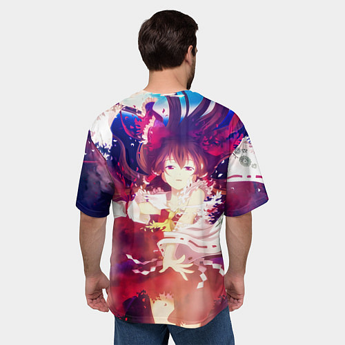 Мужская футболка оверсайз Touhou Project Reimu Хакурей / 3D-принт – фото 4