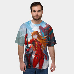 Футболка оверсайз мужская Аска Еванеглион, цвет: 3D-принт — фото 2