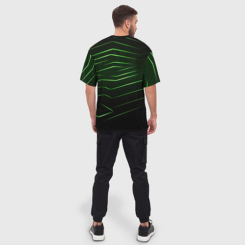 Мужская футболка оверсайз CS GO dark green / 3D-принт – фото 4