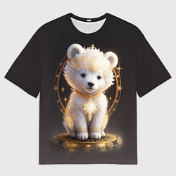 Футболка оверсайз мужская Белый медвежонок, цвет: 3D-принт