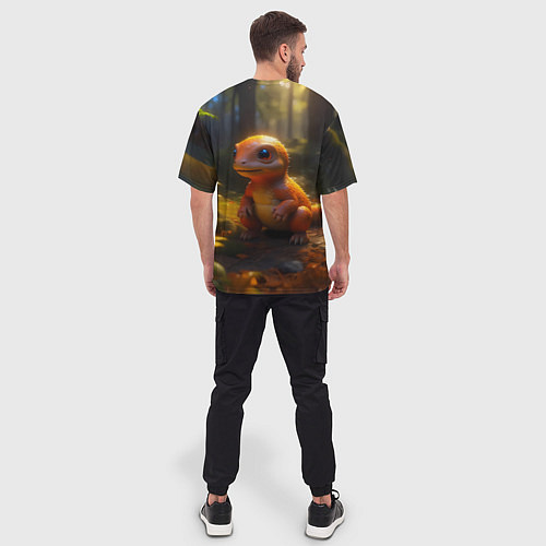 Мужская футболка оверсайз Динозаврик / 3D-принт – фото 4