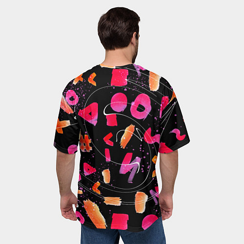 Мужская футболка оверсайз Яркие маркеры / 3D-принт – фото 4