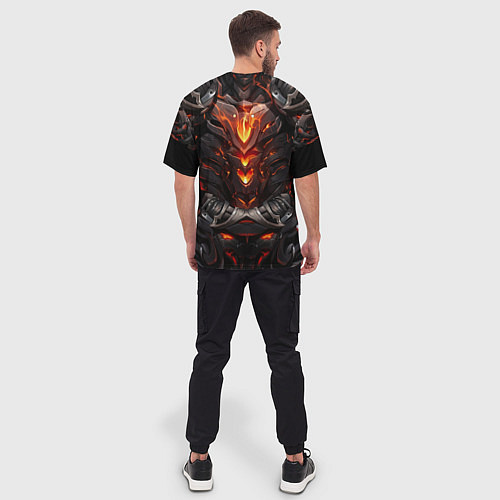 Мужская футболка оверсайз Огненный доспех рыцаря Elden Ring / 3D-принт – фото 4