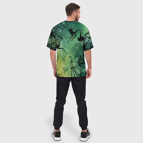 Мужская футболка оверсайз Мрачный паук / 3D-принт – фото 4