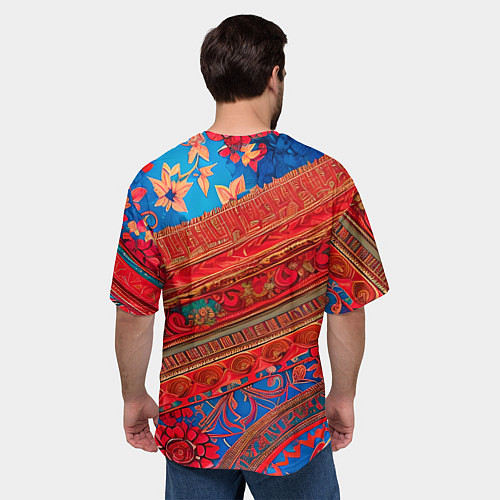 Мужская футболка оверсайз Воздушные Узоры / 3D-принт – фото 4