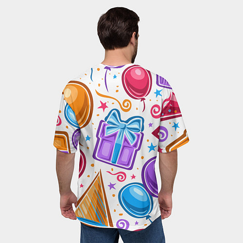 Мужская футболка оверсайз Вечеринка / 3D-принт – фото 4