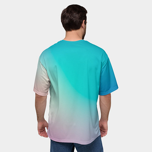 Мужская футболка оверсайз Розовоголубые цвета / 3D-принт – фото 4