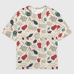 Футболка оверсайз мужская Флоральная абстракция с пятнами, цвет: 3D-принт