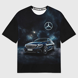 Футболка оверсайз мужская Mercedes Benz galaxy, цвет: 3D-принт