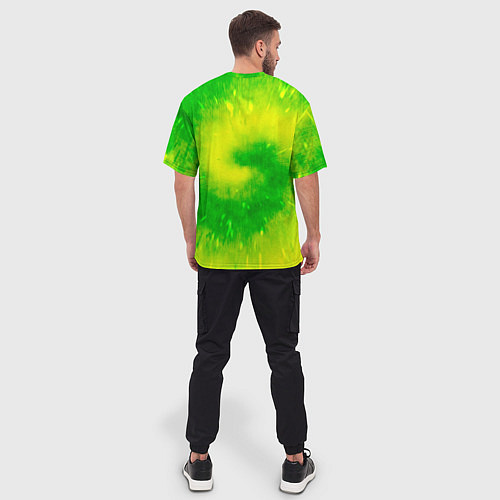 Мужская футболка оверсайз Тай-дай Солнечный луч / 3D-принт – фото 4