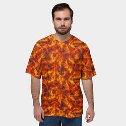 Футболка оверсайз мужская Огненный узор, цвет: 3D-принт — фото 2