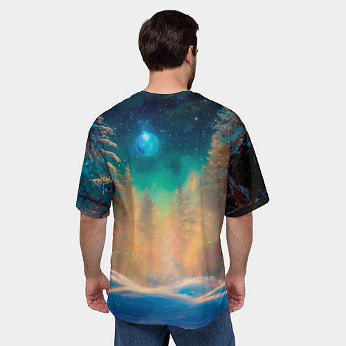 Мужская футболка оверсайз Дракон играет на аккордеоне / 3D-принт – фото 4