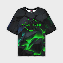 Футболка оверсайз мужская Stafield logo green fire, цвет: 3D-принт