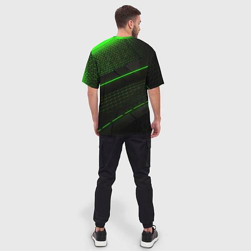 Мужская футболка оверсайз CS2 green neon / 3D-принт – фото 4