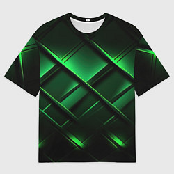 Мужская футболка оверсайз Зеленые неоновые плиты