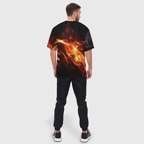 Мужская футболка оверсайз Baldurs Gate 3 fire / 3D-принт – фото 4