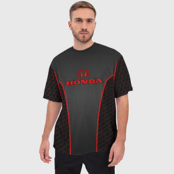 Футболка оверсайз мужская Honda - униформа красная, цвет: 3D-принт — фото 2