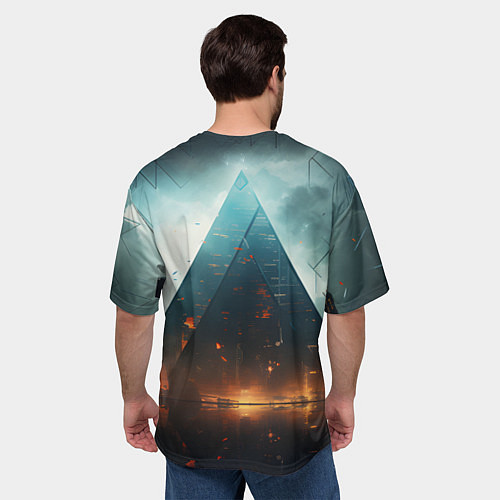 Мужская футболка оверсайз Кибергород / 3D-принт – фото 4
