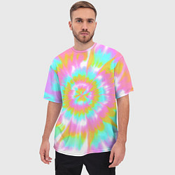 Футболка оверсайз мужская Tie-Dye кислотный в стиле барби, цвет: 3D-принт — фото 2