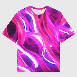 Футболка оверсайз мужская Розовая плавная абстракция, цвет: 3D-принт