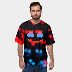 Футболка оверсайз мужская Marshmello skibidi dob dob, цвет: 3D-принт — фото 2