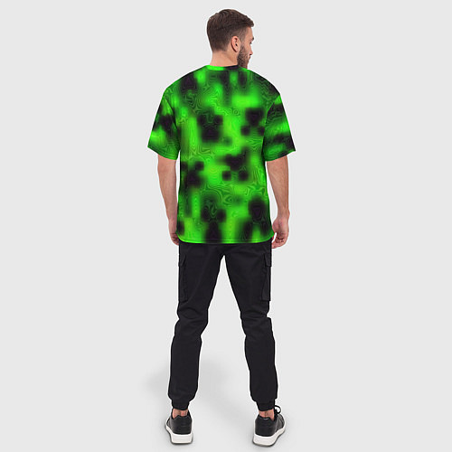 Мужская футболка оверсайз Токсичный крипер майнкрафт / 3D-принт – фото 4