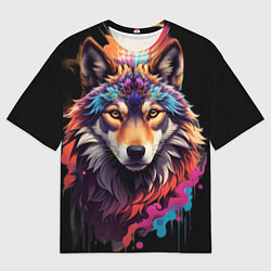 Мужская футболка оверсайз Волчица