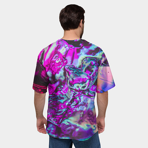 Мужская футболка оверсайз Жидкое буйство красок / 3D-принт – фото 4