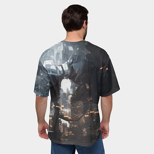 Мужская футболка оверсайз Бронированная леди / 3D-принт – фото 4