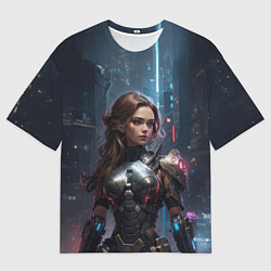Футболка оверсайз мужская Девушка-десантница, цвет: 3D-принт