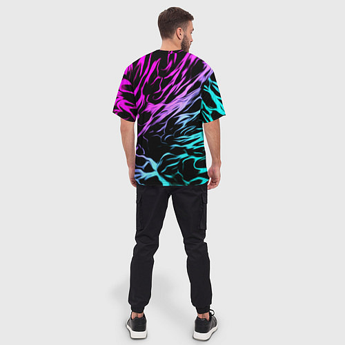 Мужская футболка оверсайз Fortnite neon uniform / 3D-принт – фото 4