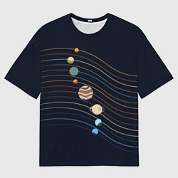 Мужская футболка оверсайз Парад планет 2024