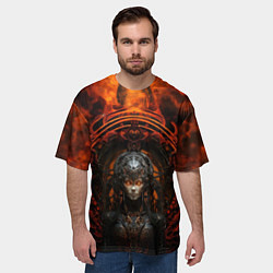 Футболка оверсайз мужская Огненная жница, цвет: 3D-принт — фото 2