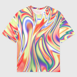 Мужская футболка оверсайз Размытые краски абстракция