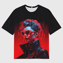 Мужская футболка оверсайз Cyberpunk girl