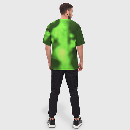 Мужская футболка оверсайз Creeper acid / 3D-принт – фото 4