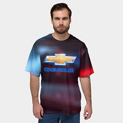 Футболка оверсайз мужская Chevrolet sport auto brend, цвет: 3D-принт — фото 2