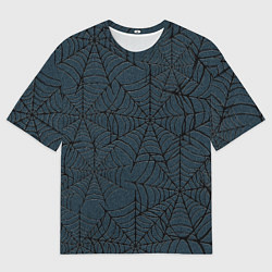 Футболка оверсайз мужская Паутина тёмно-синий, цвет: 3D-принт