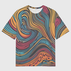 Футболка оверсайз мужская Осенний узор, цвет: 3D-принт